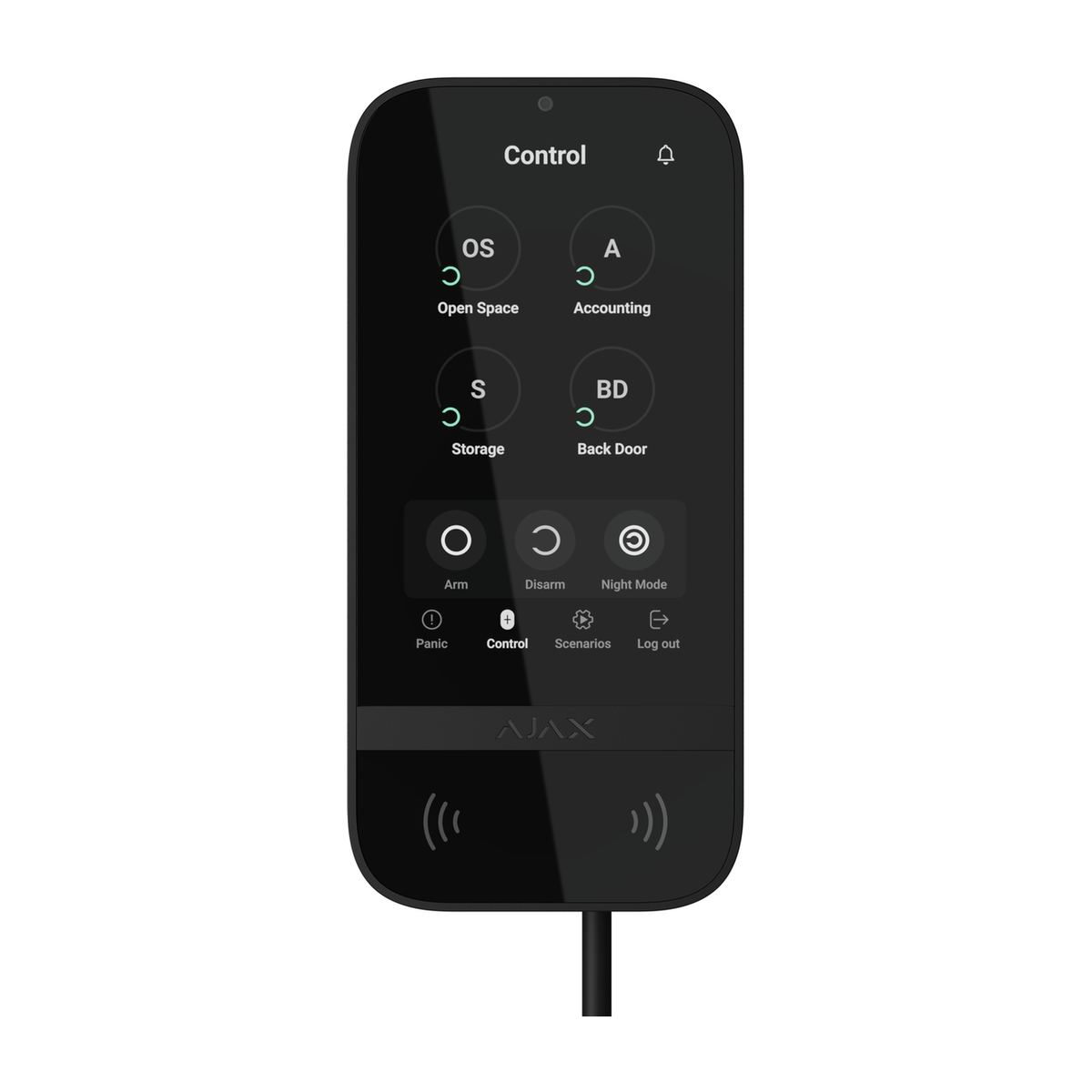 Ajax KeyPad TouchScreen Fibra zwart bekabeld
