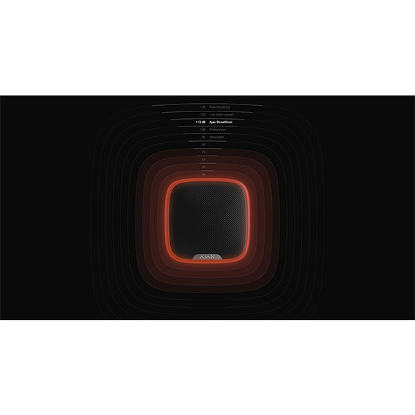 Ajax Buitensirene met flitslicht bedraad of draadloos Zwart Antraciet